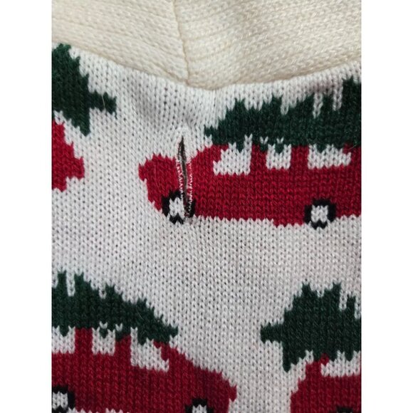 The Jingles & Joy Winter Sweater Red Christmas Truck w/ Tree Size Small Hooded - Picture 3 of 5